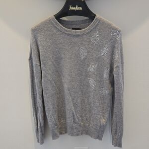 NEW ZADIG & VOLTAIRE Gaby Leaves Strass Cashmere Sweater